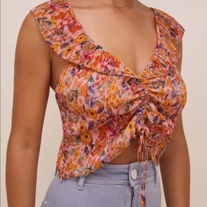 ASTR RUE CINCHED TIE FRONT TOP